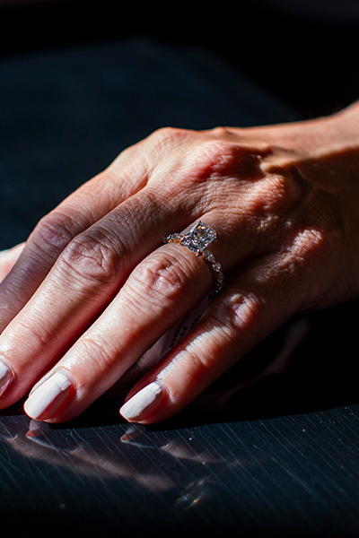 Bridal Ring Woman's hand with a bridal ring.